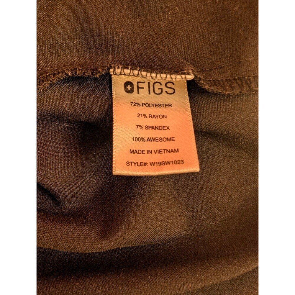 Women's FIGS Scrub Top Short Sleeve V-Neck Two Pockets Black XL - Picture 5 of 5